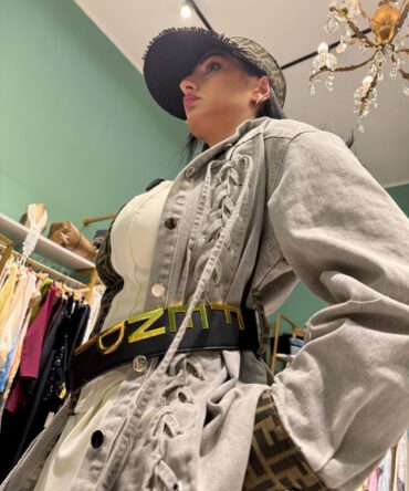 Giacca in denim costum Fendi